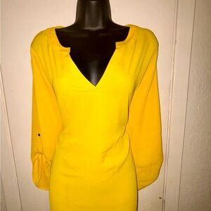 🆕 Cato Plus Size Yellow Blouse | 26/28W | 100% Polyester